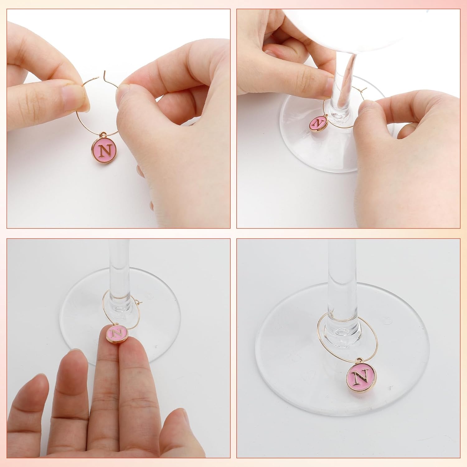 Wine Glass Charms Wine Charms for Stem Glasses Glass Markers Identifiers Tags for Christmas Tasting Party Favors Decorations