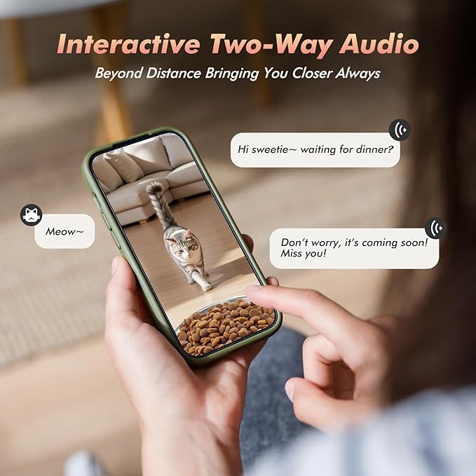 Automatic Cat Feeder with Camera - 5G WiFi Timed Cat Food Dispenser, 1080P HD Video with Night Vision, 1-15 Meals, 1-99 Portions, 2-Way Audio, Keeps Dry Food Fresh, 5L Auto Pet Feeder Also for Dogs-PawvioPets