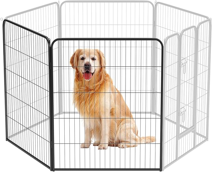 BestPet | Dog Playpen Extender | 40 Inch, 2 Panels | Heavy Duty Metal Pet Exercise Pen | Indoor Outdoor Fence Panels | Rust-Resistant, Removable, Tool-Free Setup | Anti-Skid, Expandable Design-PawvioPets
