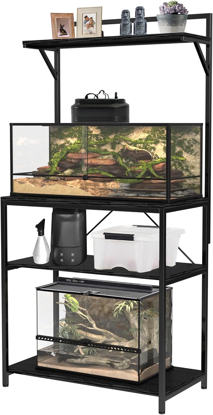 GDLF 20-29 Gallon Fish Tank Stand with Plant Shelf, Aquarium Stand with Storage Shelf for 20 Gallon Long Aquarium 30.7" x 16.53" Tabletop Fits Turtle or Reptile Terrariums-PawvioPets