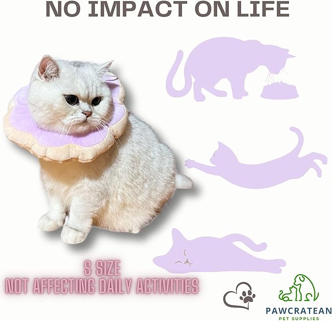 Adjustable Comfy Flower Style Elizabeth Collar for Cats Puppies Soft Recovery Cone Pet Protective Neck Collar (Purple, Small)-PawvioPets