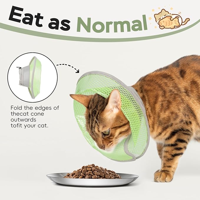 Cat Cone Collar Soft to Stop Licking After Surgery, Waterproof Lightweight Recovery Collar for Cats and Small Dogs, Elizabeth Plastic Cone Alternative, Neck Pillow to Prevent Scratches-PawvioPets