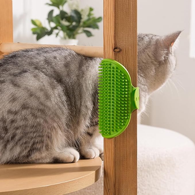 4PCS Cat Self-Groomer, Indoor Cat Brush, Adjustable Silicone Self-Cleaning Massage Tool for Dogs and Cats Scrubbing, Bathing, Massage, Hair Cleaning-PawvioPets