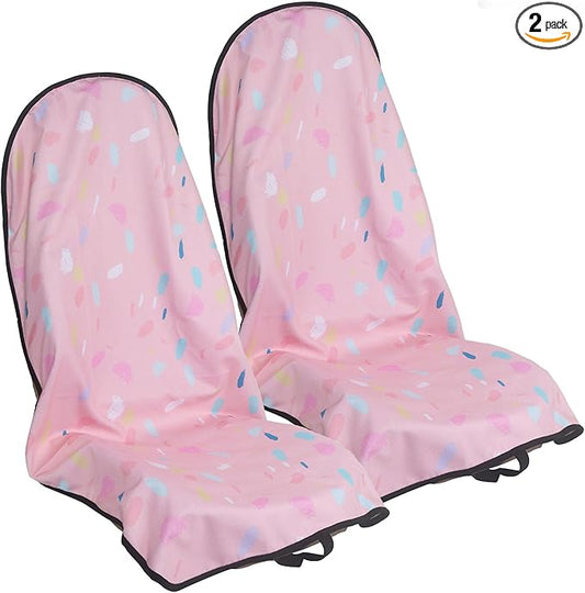 Car Seat Cover Protector Front Seats,for Gym Workout,Running,Swimming,Beach and Hiking,Waterproof Sweat Towel Bucket Seat Covers for Cars SUV Trucks (Pink Marbling, 2Pcs)-PawvioPets