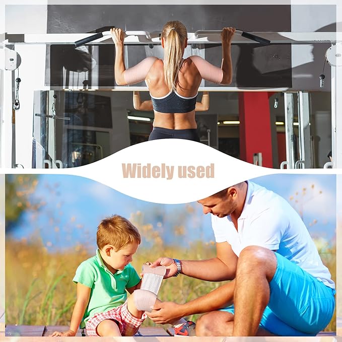 4 Rolls Elastic Tape Adhesive Elastic Tape Self Adhesive Bandage Wrap Flexible Stretch Bandages for Sports Ankle, Knee and Wrist Sprains Animal Pets, 5 Yard (4 Inch in Width)-PawvioPets