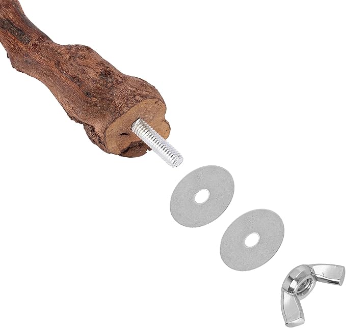 2 pcs 9.8 inch Bird Perches Stand Natural Wood Bird Perches, Birdcage Wood Stand Tree Perches for Birds Cockatiels Parrots Conures Macaws Finches(2PCS 9.8" Length)-PawvioPets