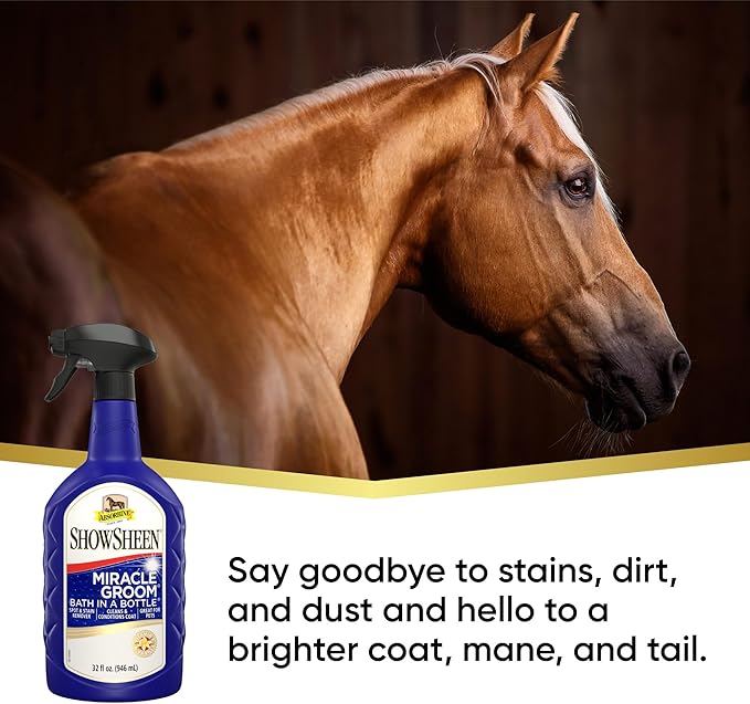 Absorbine ShowSheen Miracle Groom Waterless Shampoo, 5-in-1 Formula for Coat, Mane & Tail, 32oz-PawvioPets