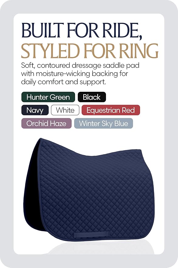 Equinavia Harstad Dressage Saddle Pad | Classic & Durable | Moisture-Wicking Tricot Backing-PawvioPets