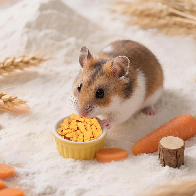 Abizoo Hamster & Gerbil Treats, Crunchy Baked Hamster Snacks with Carrot and Yeast, Natural Training Reward Chew Treats for Small Animals, Supports Digestion and Dental Health-PawvioPets