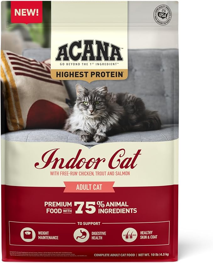 ACANA Highest Protein Dry Cat Food Indoor Cat Food Recipe 10lb Bag-PawvioPets