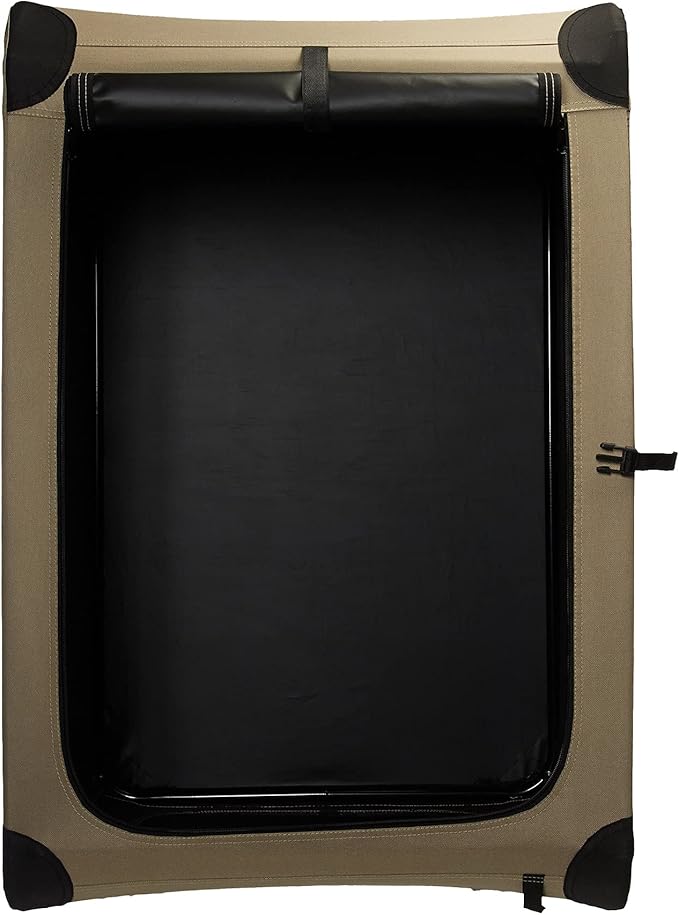 Amazon Basics Folding Soft Crate for Cat, Dog, Rabbit, Portable and Collapsible, 36 Inch, Tan, L 36" x 24" x 24"-PawvioPets