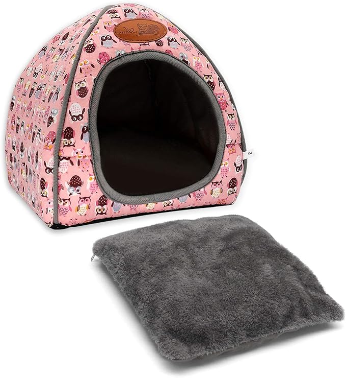 BWOGUE Guinea Pig House Bed Cozy Hamster Cave Large Hideout for Dwarf Rabbits Hedgehog Bearded Dragon Winter Nest Hamster Cage Accessories-PawvioPets