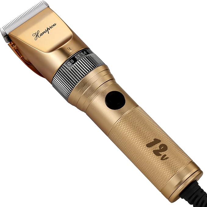 Dog Grooming Clippers, Professional Dog Clipper for Thick Coat 12V Plug-in Pet Trimmer High Power Pet Clippers Low Noise with Guard Combs Brush for Dogs Cats and Other Animal-PawvioPets