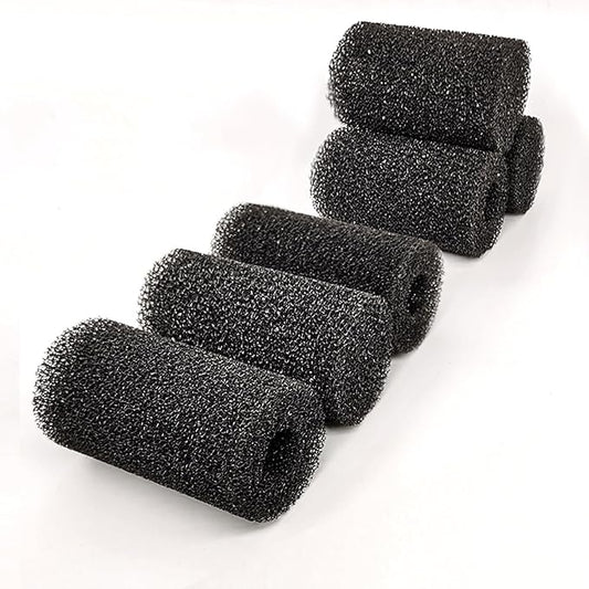 6X Pre-Filter Sponge for Aquarium Shrimp Fry Fish Tank Filter Pump Prefilter Sponge Replacement Foam Cover 3.2 X 1.6 Inch with 0.6" Hole Diameter-PawvioPets