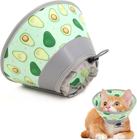 Cat Cone Collar Soft, Comfortable Cat Recovery Collar Pet Cone for Small Large Cats, Lightweight Elizabethan Collar for Cats Kittens After Surgery Prevent from Licking Wounds, Green, M-PawvioPets