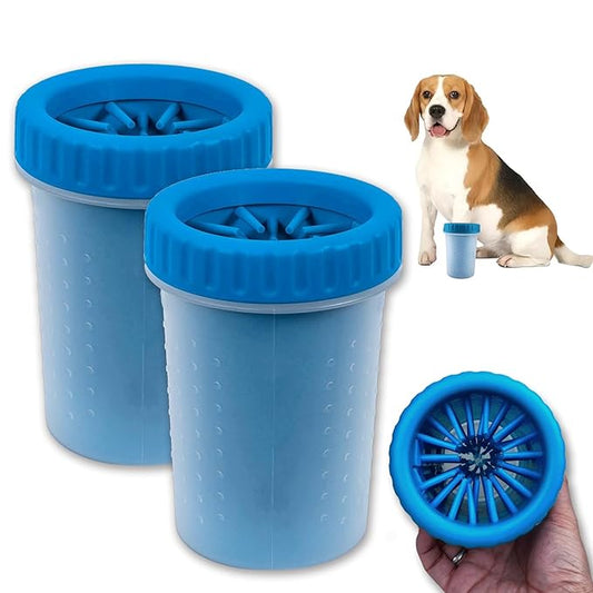 2 Pack Portable Dog Paw Cleaner, Washer, Buddy Muddy Pet Foot Cleaner for Medium Breed Dogs and Cats, Blue-PawvioPets