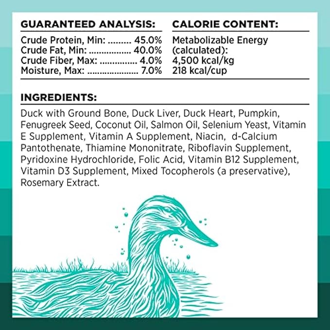 BIXBI Rawbble Freeze Dried Dog Food, Duck Recipe, 26 oz - 95% Meat and Organs, No Fillers - Pantry-Friendly Raw Dog Food for Meal, Treat or Food Topper - USA Made in Small Batches-PawvioPets