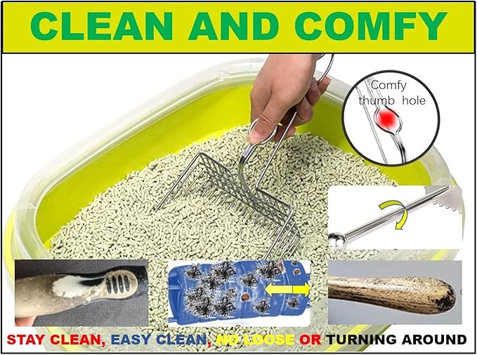 All Metal Litter Scoop, Solid Metal Sifter, Cat Litter Scoop Metal Jumbo, Cat Urine Scoop, Litter Scooper with Holder, Litter Scooper Holder, Jumbo Cat Litter Scoop Sifter Scooper Holder-PawvioPets