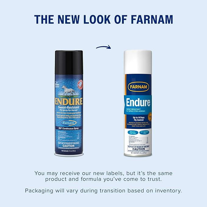 Farnam Endure Sweat-Resistant Fly Spray for Horses, Protects Against Lyme Disease, 15 oz-PawvioPets