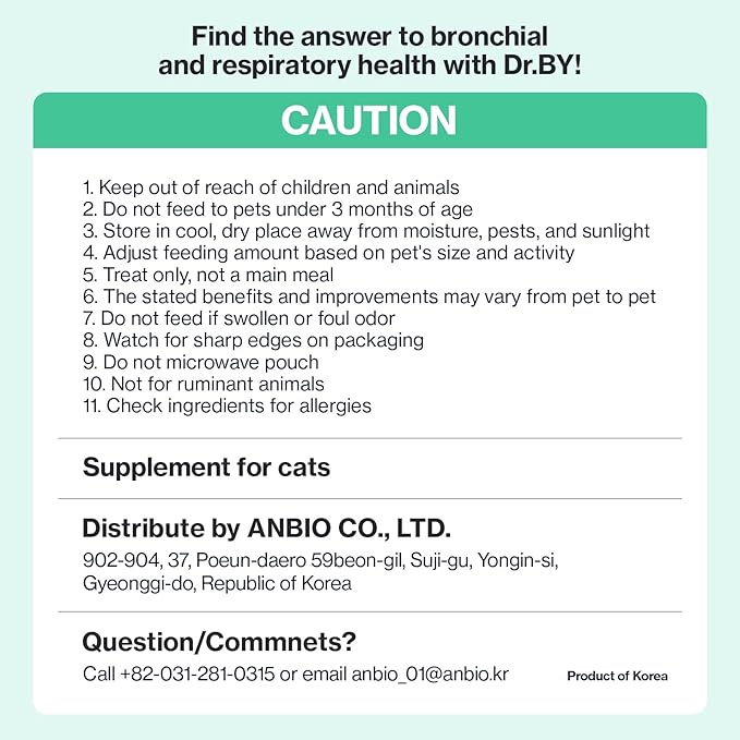 Dr.by Cat Breath Bronchial Supplements Cat Sneezing Treatment Asthma Cold Cough Nose Relief Respiratory&Immune Support with TF-343-30 lickable Formula Individually Packaged, Chicken (3 Packs (25.5OZ))-PawvioPets