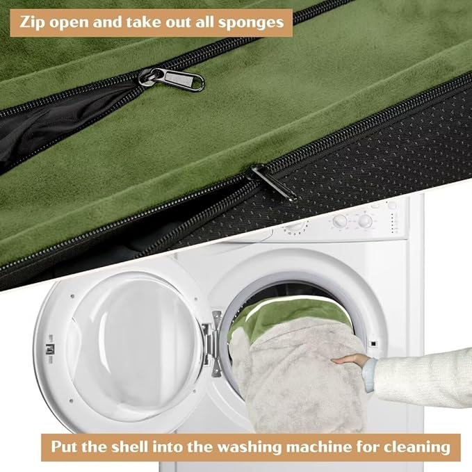 Comfort Expression XXL Orthopedic Dog Bed for Extra Large Dogs, Orthopedic Foam Dog Beds Washable, Waterproof Pet Sofa Couch with Removable Cover & Non-Slip Bottom(XX-Large,Light Green)-PawvioPets