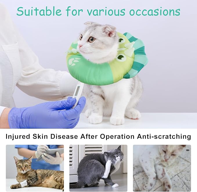 BEAUTYZOO Cat Cone Collar - Adjustable, Soft, Protective Donut Collar for Cats & Kittens, Alternative to Plastic Cones, Stops Licking After Surgery-PawvioPets