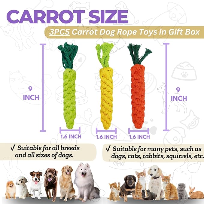 3PCS Mixed Color Woven Pet Rope Toys (Yellow, Green, Orange), Chew Toys for Dogs & Cats, Safe & Durable Braided Rope Toys for Pets-PawvioPets