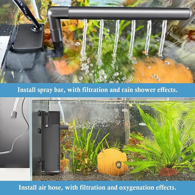 FEDOUR Submersible Aquarium Internal Filter, Filter with Water Pump for Fish Tank up to 35 Gallon (8W for 5-35 gallon-new)-PawvioPets