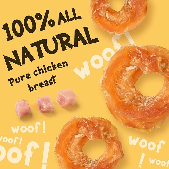 ASMPET Dog Treats Chews, Chicken Rings, Soft Chewy Snacks for Training Rewards 10.6 oz-PawvioPets