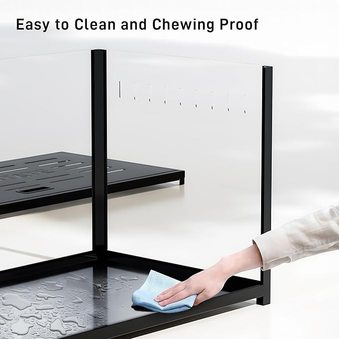 BUCATSTATE Hamster Cage Metal 2.0 - Small Animal Habitats Large Stackable with Top Access Easy Assemble 39.3L*19.7W*20.6H Inches Dwarf Syrian Hamster House for Guinea Pig, Gerbil (774sq inch Black)-PawvioPets