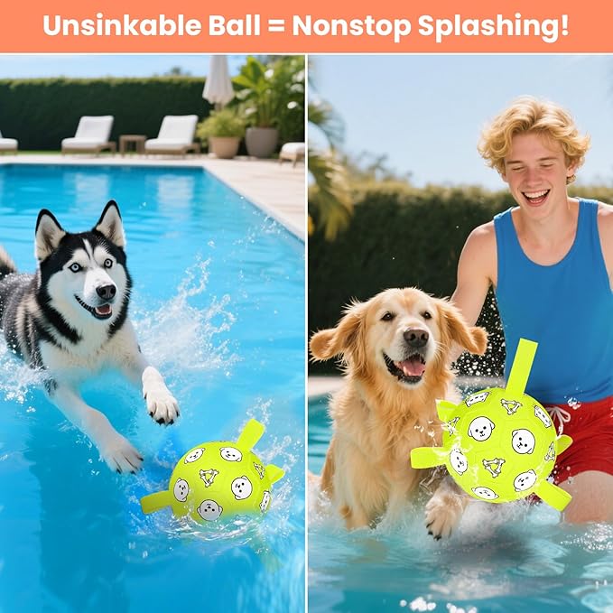 Dog Toys, Durable Dog Soccer Ball with Straps, Interactive Dog Toys, Water Fetch Ball for Tug of War, Puppy Toys for Indoor/Outdoor – Fun Dog Birthday Gift for Small & Medium Dogs, 6 Inch-PawvioPets