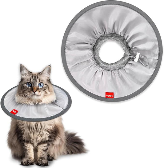 Agape Comfortable Cat Cone, Lightweight Cat Cone Collar Soft, Recovery Collar for Cats After Surgery to Stop Licking & Scratching, Protective E Collar for Small, Medium, and Large Cats for Wound Care-PawvioPets