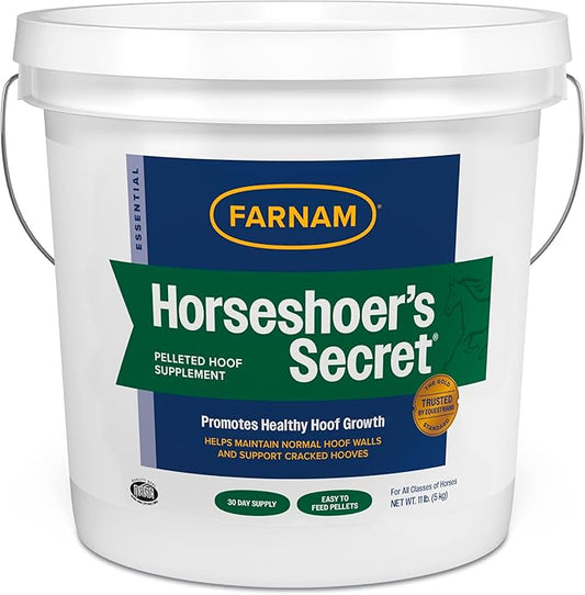 Farnam Horseshoer's Secret Pelleted Hoof Supplement for horses promotes healthy hoof growth, 11lb., 30 day supply-PawvioPets