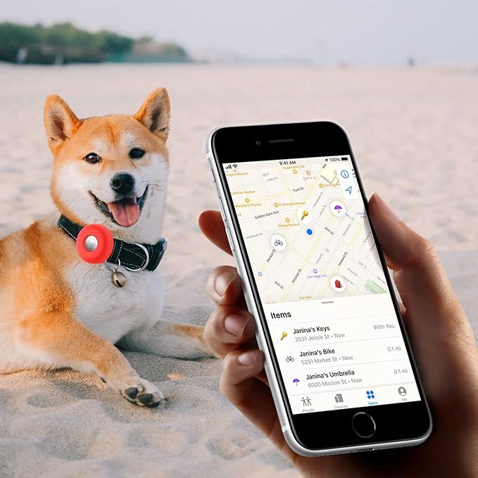 Airtag Holder for Dog Collar, Cibaabo Silicone Air Tag Case Cover Compatible with Apple Airtags for 0.8-1.2inch Cat Pet Collar Harness Loop-PawvioPets