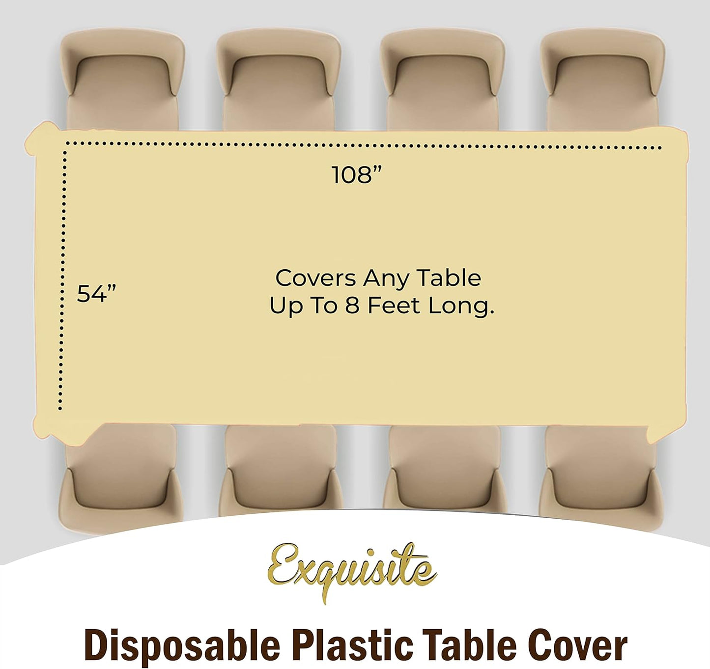 Exquisite *Premium* Light Yellow Table Cover 12 Pack