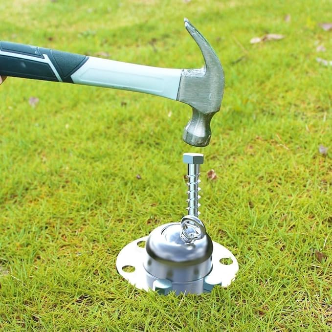 360° Swivel Dog Tie Out Cable and Stake - 2025 Upgrad Stainless Steel Dog Stake Dog Anchor for Small to Large Dogs - No Tangle Reflective Run Cable for Yard (Silver 10 ft Cable)-PawvioPets