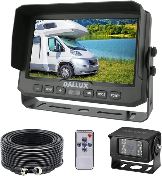 DALLUX Heavy Duty Vehicle Truck Bus Backup Camera System,Waterproof Night Vision Rear View Camera with 7 inch Monitor+66ft 4 PIN Camera Cable for Bus Truck Van Trailer RV Campers Motor Home(12V 24V)-PawvioPets