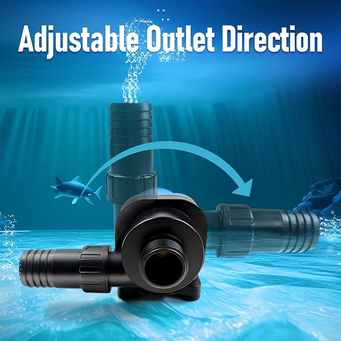 CONQUERALL CHS-3500 DC 24V DC 20W Adjustable Flow Water Pump 920GPH(US) 14.7FT Controlled Return Pump Suitable for hydroponics, aquariums, waterfalls, koi ponds, koi farming, fountains-PawvioPets