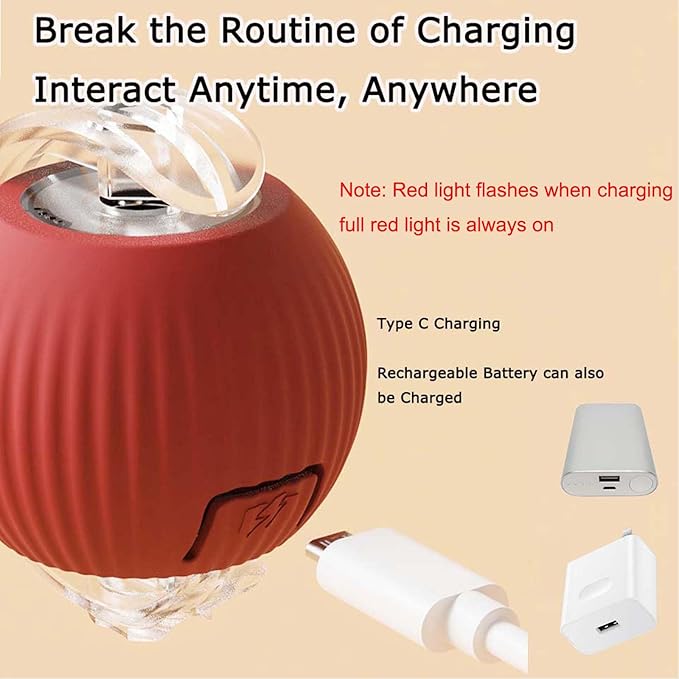 2 Packs Speed 2.0 Tail Interactive Cat Toys for Indoor Cats, Chirping & Motion Activate Cat Toy, Smart Kitten Rolling Ball Moving Ball Toys, Rechargeable Dog Cats Bal l for Enrichment Exercise-PawvioPets