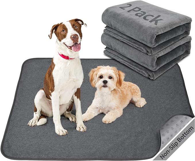 Dog Pee Pad Washable-Extra Large Instant Absorb Training Pads Non-Slip Pet Playpen Mat Waterproof Reusable Floor Mat for Puppy/Senior Dog Whelping Incontinence Housebreaking (31"x36"-(2PACK))-PawvioPets