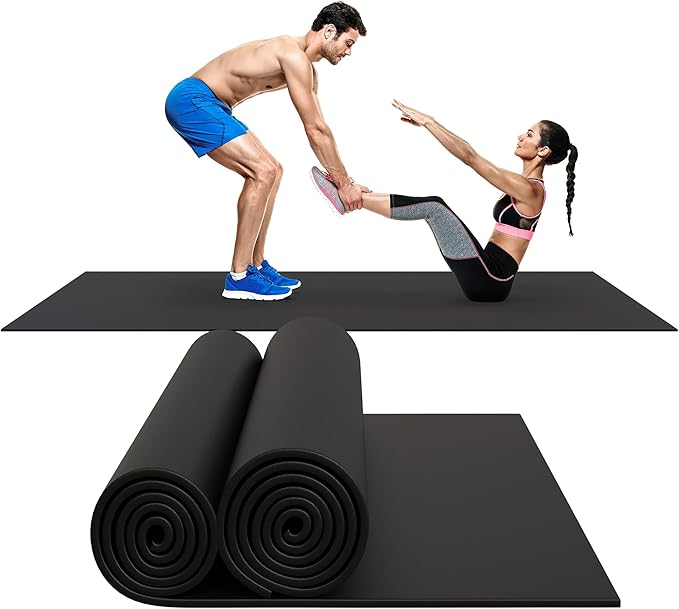 8FT x 4FT Extra Large Exercise Mat - PVC Floor Workout Mat with Carry Bag, Cleaning Cloth - Non slip Thick Workout Mats for Home Gym Flooring, Fitness Training Mat for Weights Pilates Cardio-PawvioPets