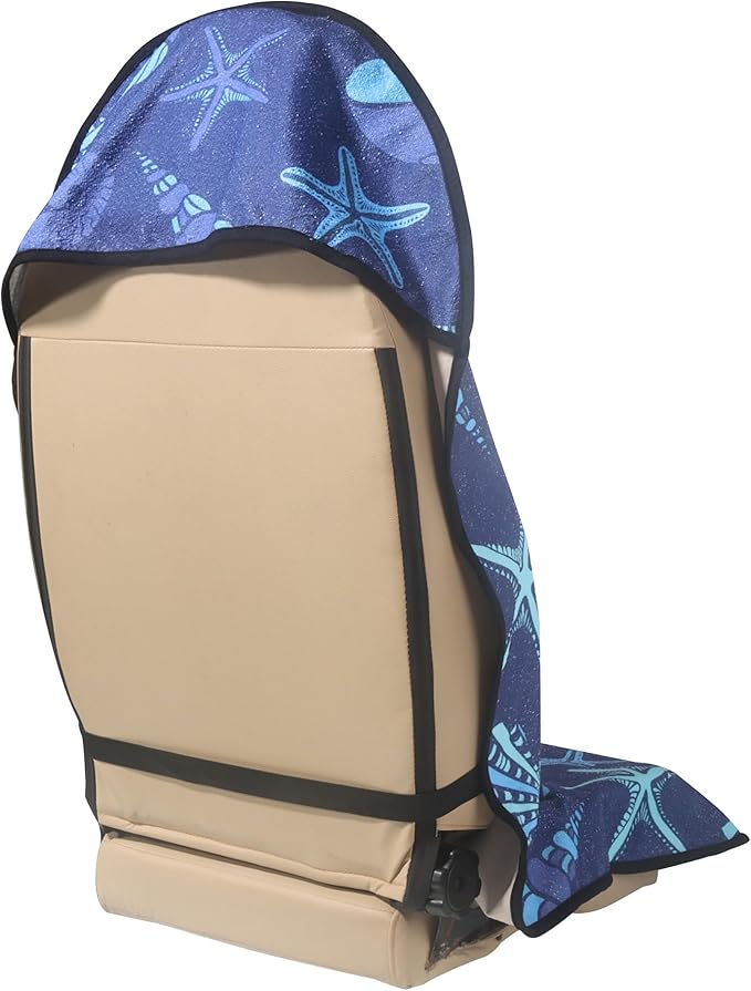Car Seat Cover Protector Front Seats,for Gym Workout,Running,Swimming,Beach and Hiking,Waterproof Sweat Towel Bucket Seat Covers for Cars SUV Trucks (Conch Shells Starfish, 2Pcs)-PawvioPets