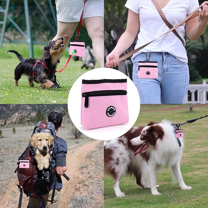 COOWONE Dog Treat Pouch with Pet Training Clicker, Detachable Dog Puppy Training Treat Bag, 900D Oxford Cloth Magnetic Closure Small Dog Walking Bag for Travel or Outdoor Use-PawvioPets