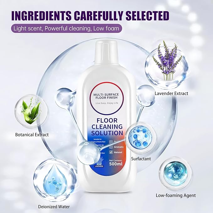 Floor Cleaning Solution Compatible with Tineco iFLOOR Series, All Robot Vacuums & Wireless Wet-Dry Mops, 4 Bottle Floor Cleaner Refill, Lavender Scent-PawvioPets