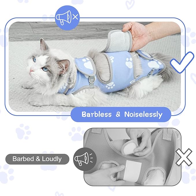 Cat Grooming Hammock, Self-Adherent Wrap for Cutting Nails, Anti-Escape Calming Grooming Bag for Medicine, Nail Clipping, Teeth Brushing, Ear Cleaning-PawvioPets