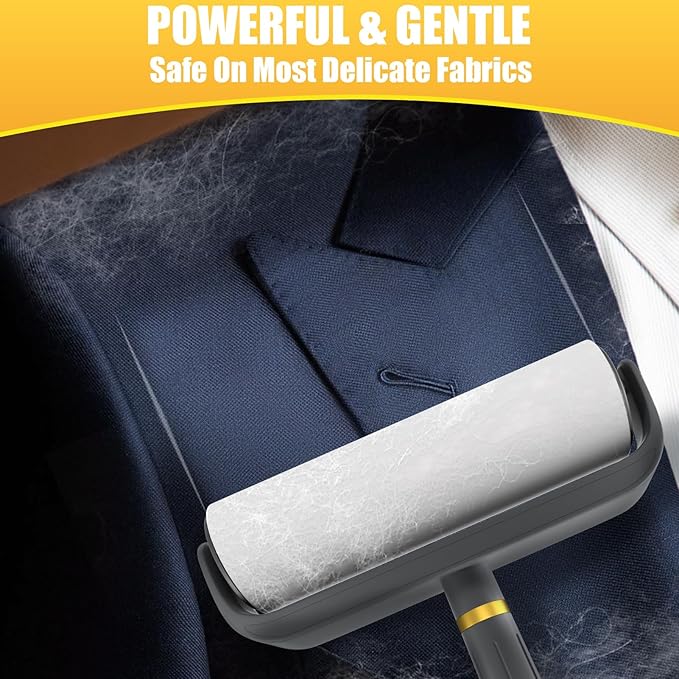 6.3" Large Surface Lint Roller Refills, Extra Sticky Roller for Clothing, Pet Hair, Furniture Cleaning, 6 Refills Total 600 Sheets-PawvioPets