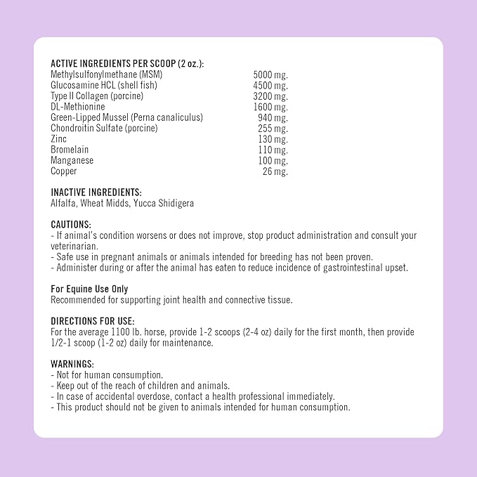 Formula 707 Joint 6in1 Equine Supplement 5 lb Bag - Support for Joint Integrity and Inflammatory Response in Horses - Green-Lipped Mussel, MSM, Glucosamine, Chondroitin & Collagen-PawvioPets