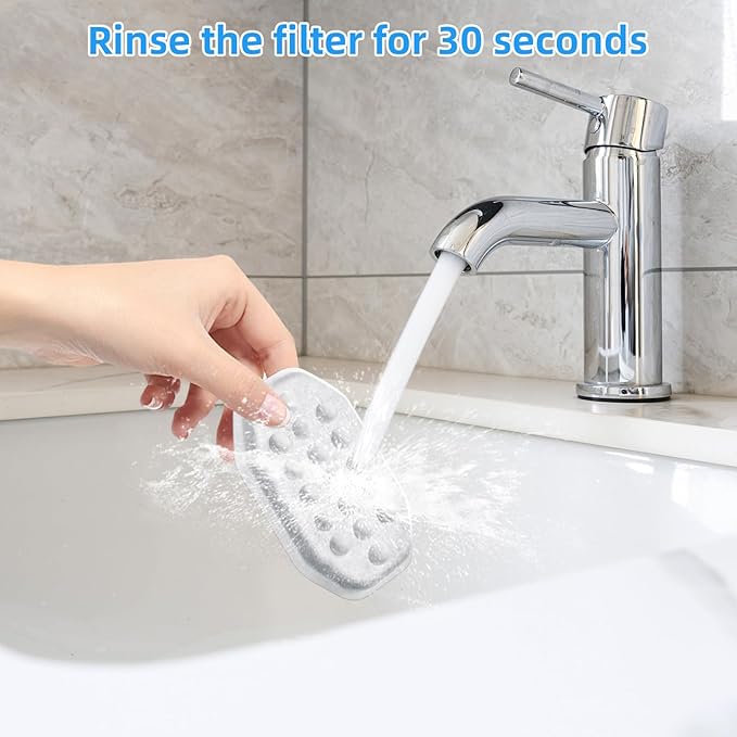 40 Pack Cat Water Fountain Filters-Cat Fountain Replacement Filters for Stainless Steel 3.2L/108oz Adjustable Water Flow Cat Fountain(20 Pack Pet Water Filter Refills+20 Pack Sponges)-PawvioPets