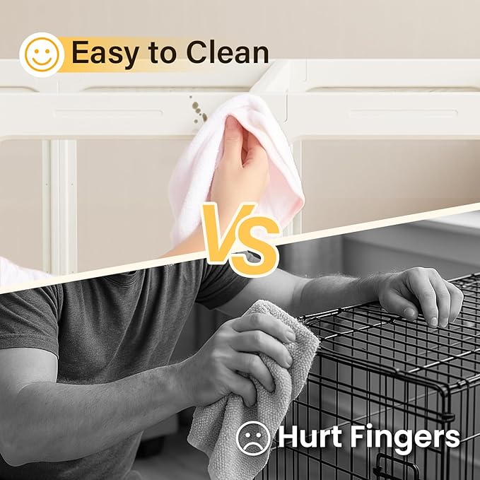 Clear Dog Play Pen, Acrylic Dog PlayPen for Puppy Cat Rabbit, Easy Assemble Pen, Preferable Small Cage, 23.6" H, 8Pcs-PawvioPets