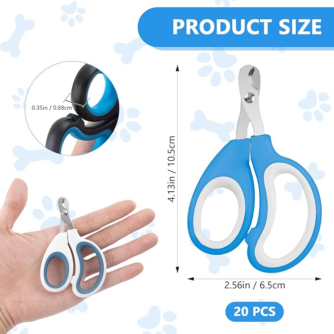 20 Pcs Cat Nail Clipper Bulk Kitten Claw Trimmer Pet Nail Cutter Claw Care for Cats, Kittens, Bunny, Puppy, Rabbit, Gatos, and More-PawvioPets